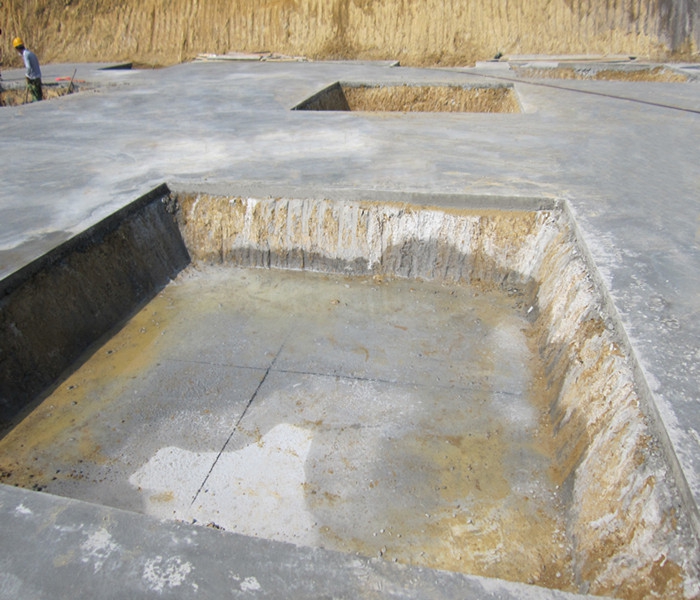 南昌市建筑設(shè)計(jì)研究院總部辦公大樓工程筏板基礎(chǔ)下柱墩找平、彈線(xiàn)